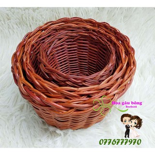 Combo set 3 giỏ mây tre cắm hoa