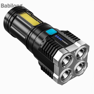 Đèn pin cầm tay 4 bóng led cob sạc cổng usb