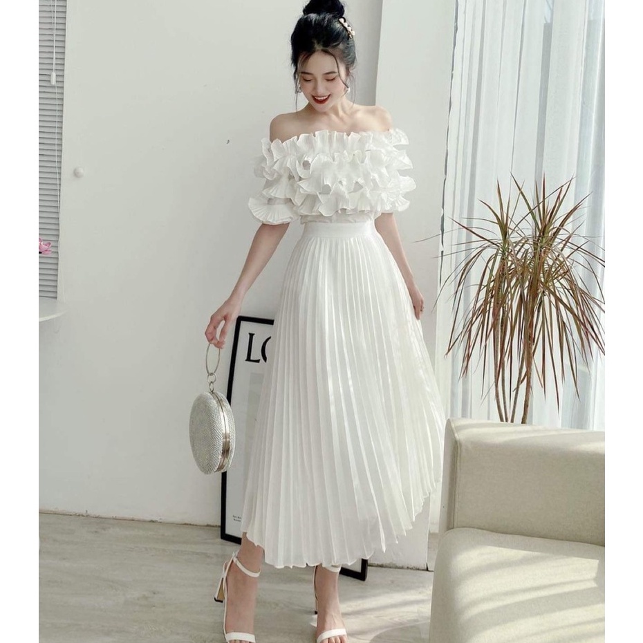 Chân Váy Xếp Ly Dáng Dài Xu Hướng Thời Trang 2021 Freeship,Chân Váy Nữ Dày Dặn Nhiều Màu Hàng Cao Cấp QC Hè 2021 Mới