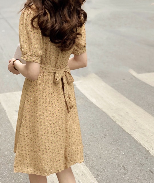 [Mã FAGREEN1505 giảm 10% tối đa 30K đơn 99K] Váy hoa nhí thắt nơ sau | BigBuy360 - bigbuy360.vn