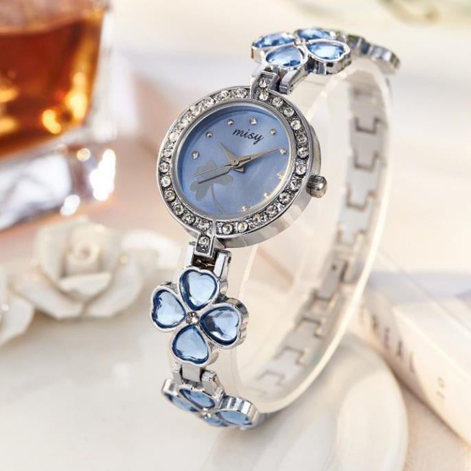 Đồng hồ nữ Misy dây hợp kim đính đá pha lê thời trang SP2S77