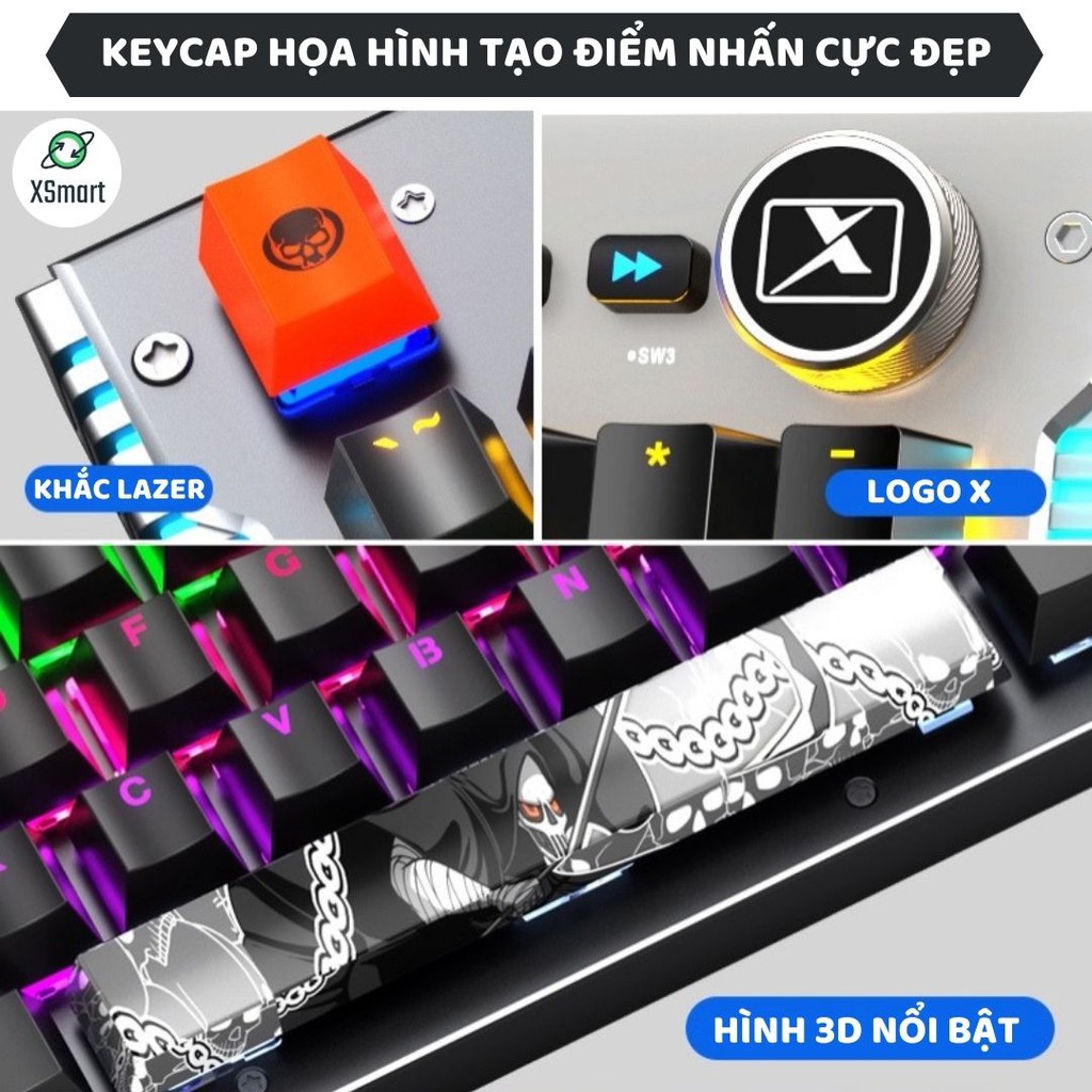 Bàn phím cơ gaming cao cấp K968 keycap siêu xịn, có hơn 20 chế độ LED, blue switch gõ cực đã chiến mọi tựa game