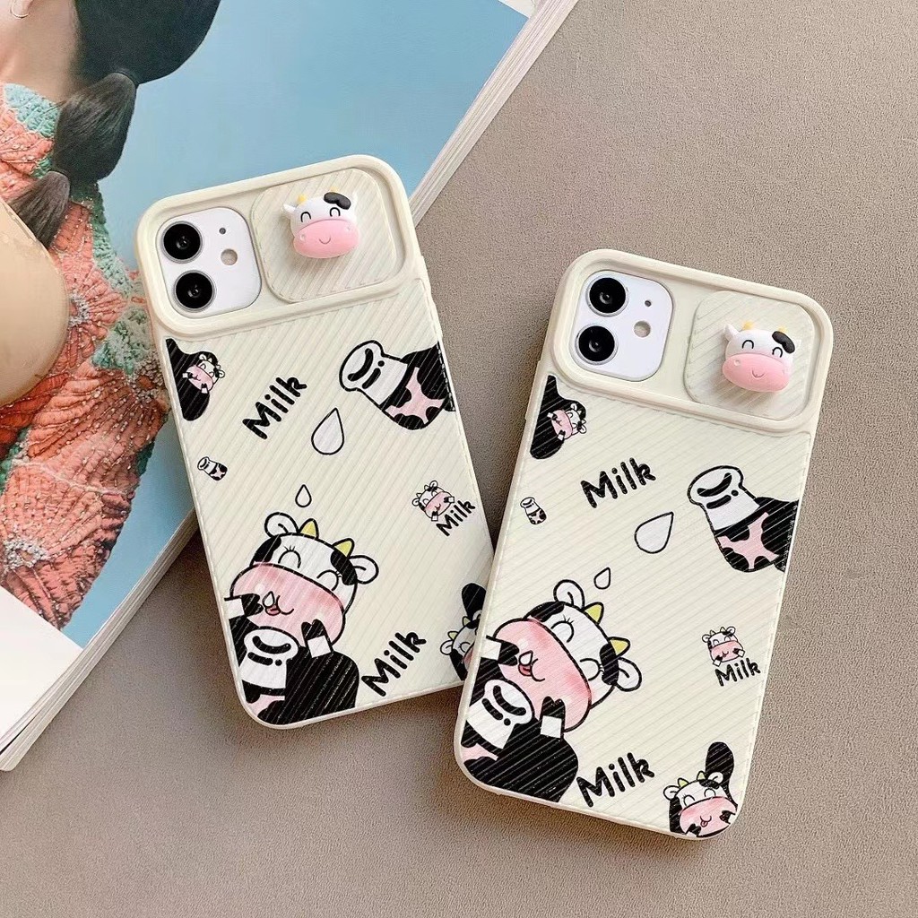 Cow Ốp Điện Thoại In Hình Dễ Thương Cho Iphone 7 7 Plus8 8plus Xr X / Xs Xs Max 11 11 Pro Max 12 12 Pro 12 Pro Max