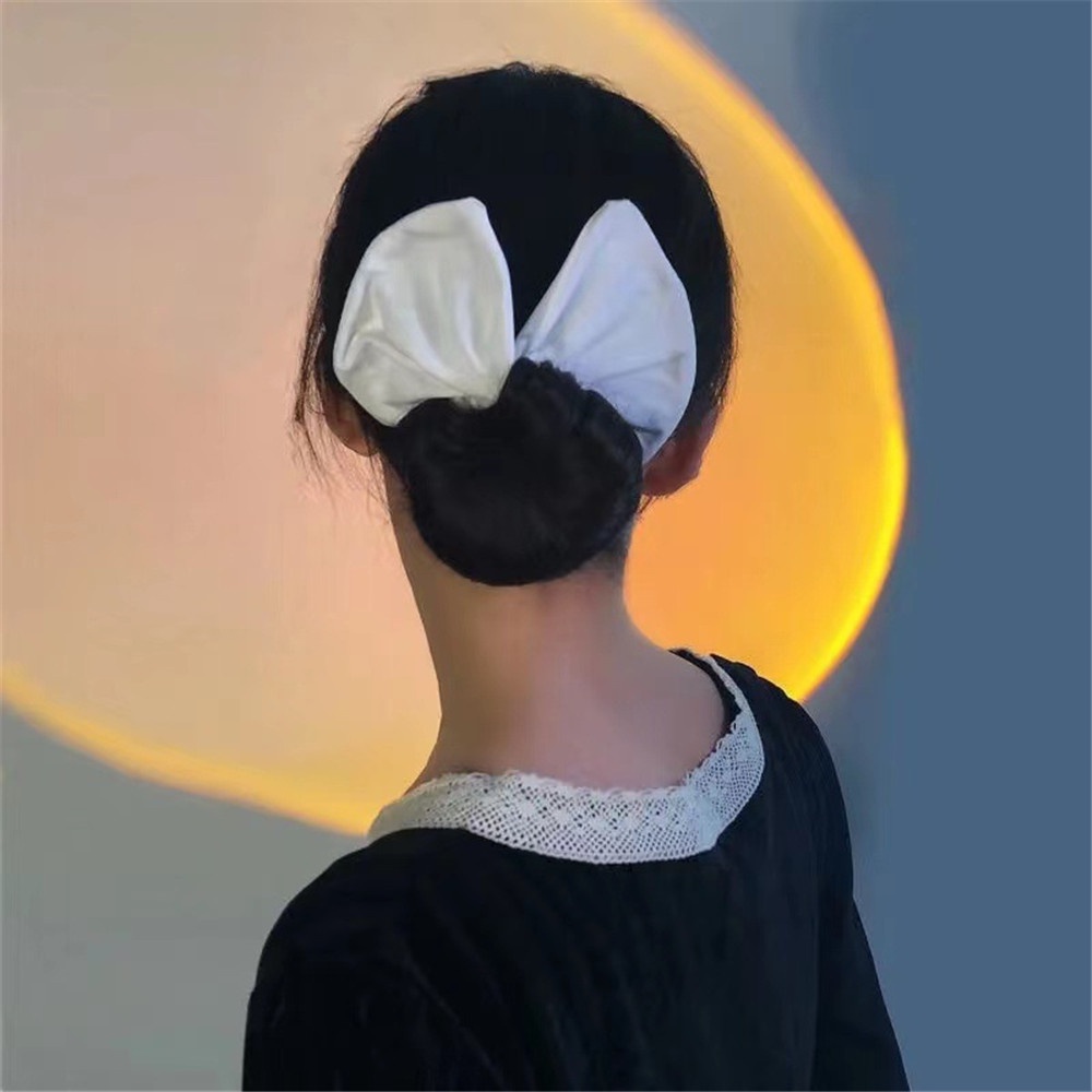 Kẹp cố định tóc kiểu cột nơ in hoa và da báo thời trang cổ điển thanh lịch cho nữ