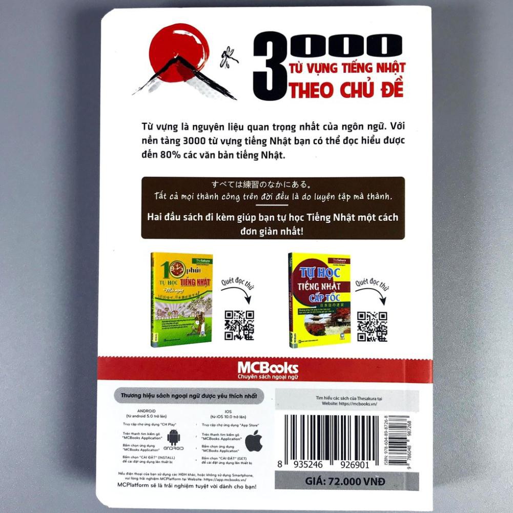 Sách MCBooks - 3000 Từ Vựng Tiếng Nhật Theo Chủ Đề