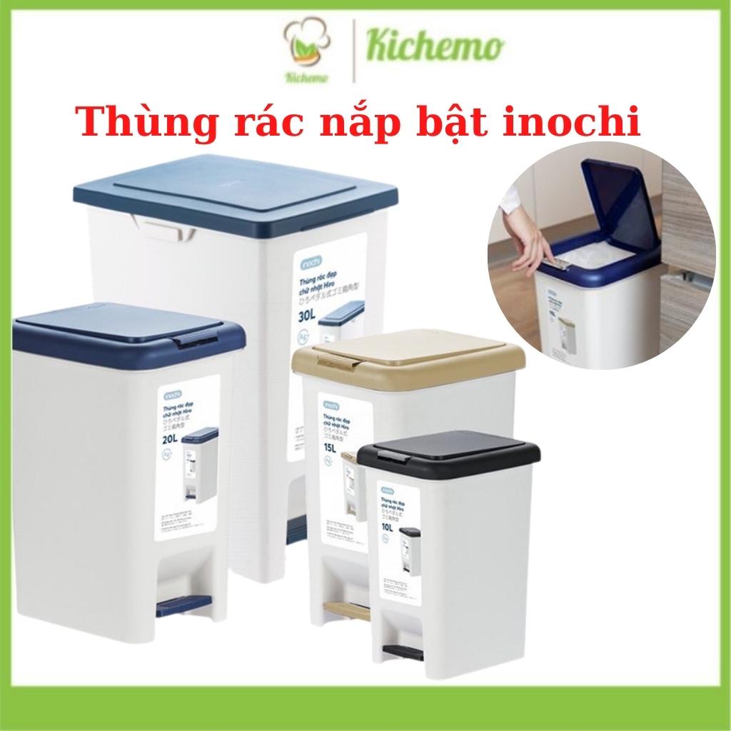 Thùng rác đạp nắp bật hình chữ nhật inochi nhiều kích thước kèm ruột