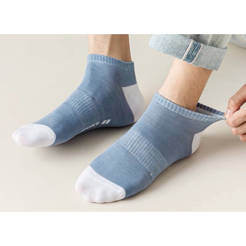 Set 8 Đôi Tất Vớ nam cổ ngắn cao cấp SPORT khử mùi kháng khuẩn chống hôi chân , màu sắc đa dạng HA-06