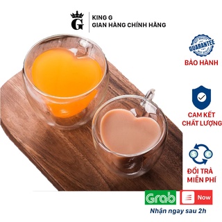 Cốc 2 lớp king g - cốc thủy tinh,ly thủy tinh trái tim 2 lớp cách nhiệt cao cấp dung tích 180ml, 240ml -c2l05