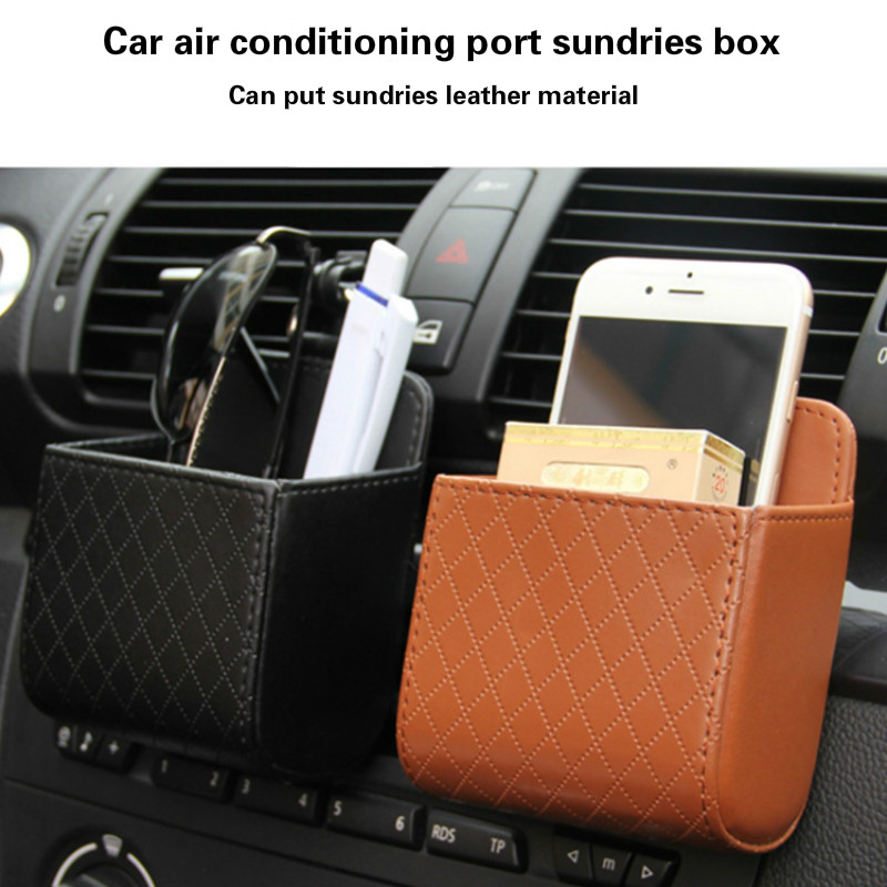 Hộp đựng đồ dùng bằng da gắn điều hòa xe hơi tiện dụng tùy chọn màu sắc
