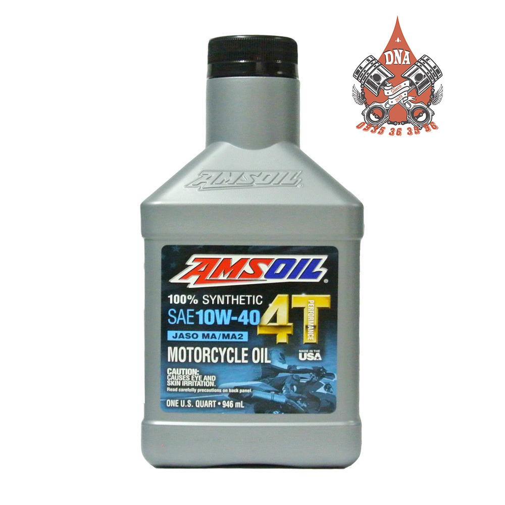 Nhớt xe số Amsoil 4T 10W40 100% Synthetic Performance MA2 946ml