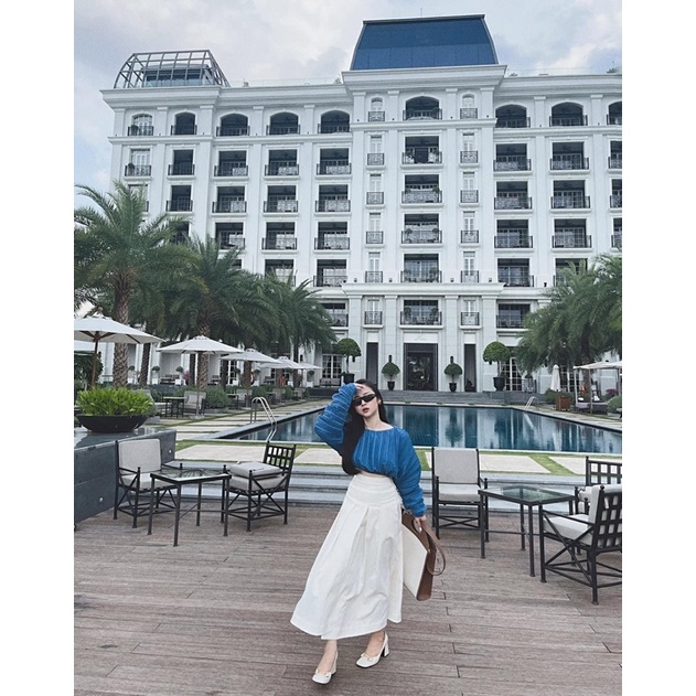 CHÂN VÁY DÀI XẾP LY CHIẾT EO THIẾT KẾ SANG CHẢNH THANH LỊCH ẢNH THẬT 100% | BigBuy360 - bigbuy360.vn