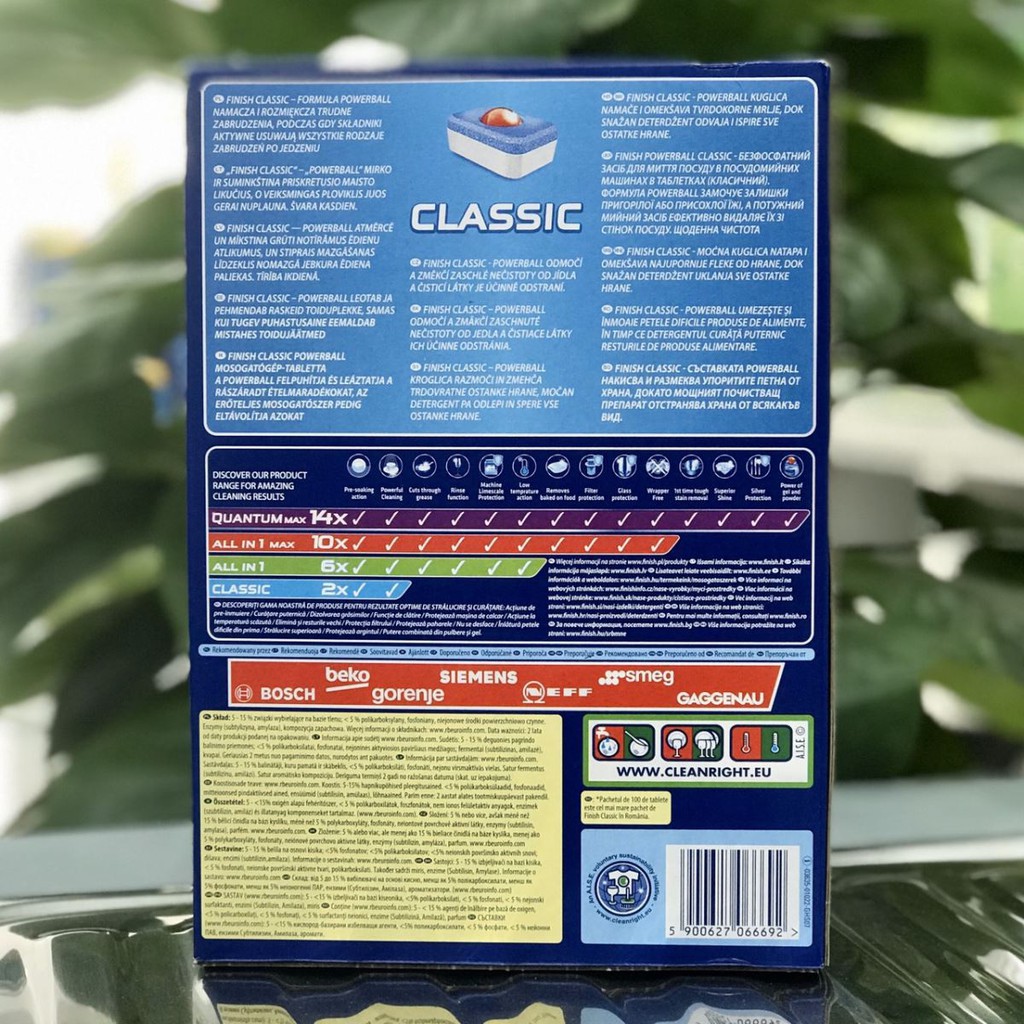 Viên rửa chén bát Finish Classic cho máy rửa bát
