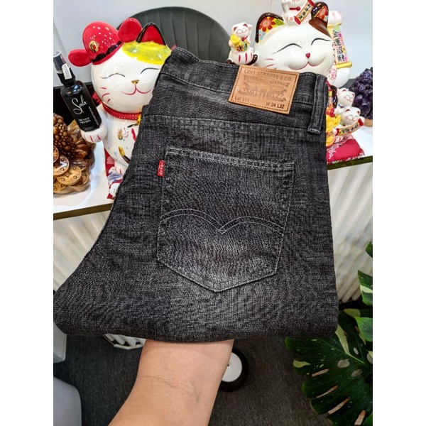 quần jean levis màu gỗ wash nhẹ dành cho nam ống suông