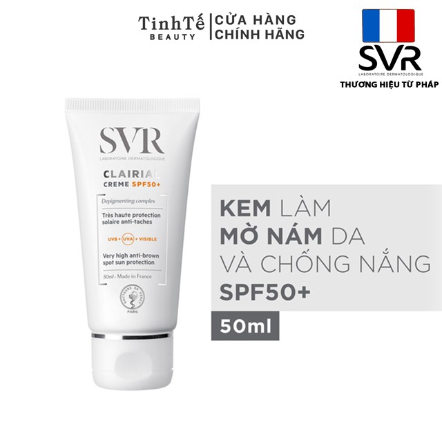 Kem Làm Mờ Vết Nám Và Chống Nắng SVR Clairial Crème SPF50+ 50ml