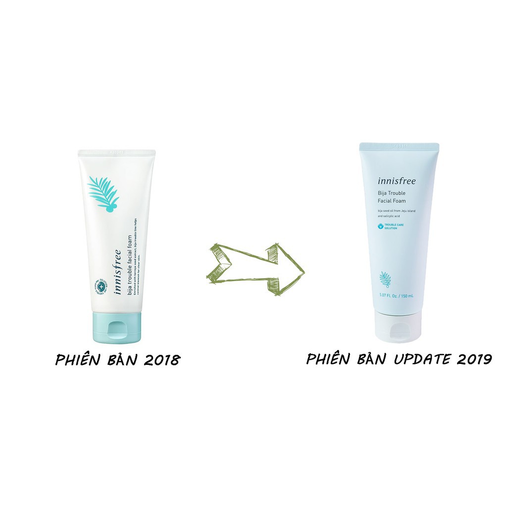 [Có sẵn] Sữa rửa mặt cho da mụn rửa sạch nhẹ nhàng hỗ trợ trị mụn Innisfree Bija trouble facial foam Hàn Quốc chính hãng