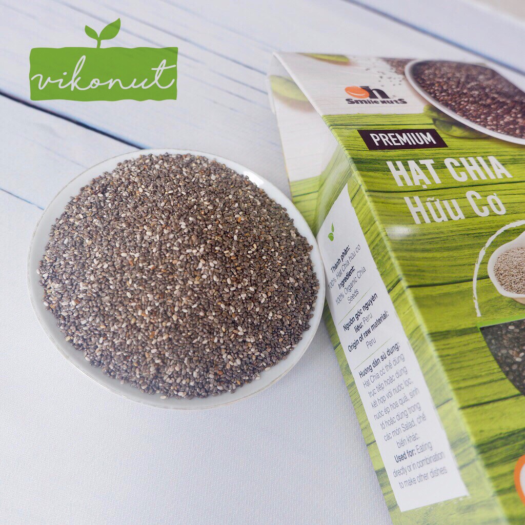 Hạt chia trắng đen hữu cơ Nam Mỹ loại 1 [500gr] - Chia Seed