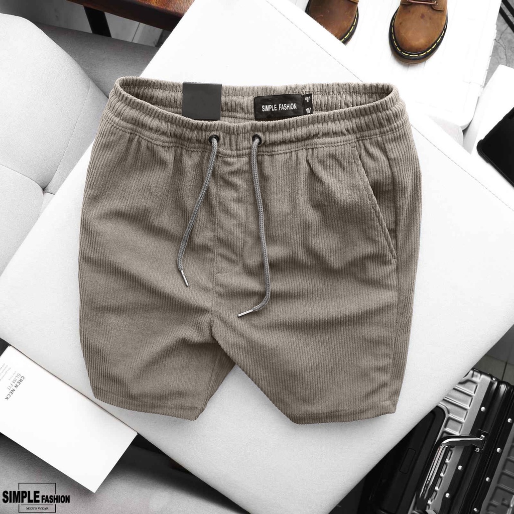 Quần Short Đùi Nhung Tăm Nam Nữ SIMPLE Form Slimfit Chất Mát Mẻ, Trẻ Trung