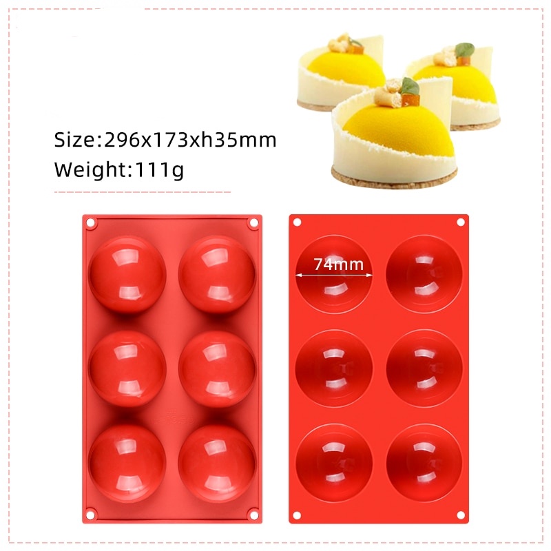 Khuôn Silicon Hình Bán Cầu Nướng Bánh - Làm Chocolate - cheesecake - mousse - Pudding - Xà Phòng - Dụng Cụ Làm Bánh