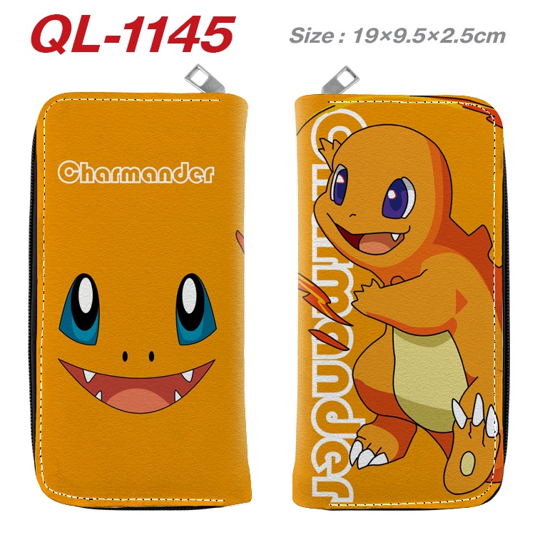 Ví Dài Cầm Tay In Họa Tiết Hoạt Hình Pokemon Charmander Bulbasaur Cho Học Sinh Nam Nữ