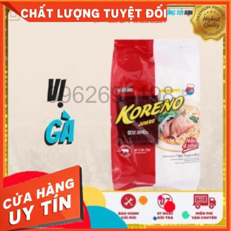 MÌ KORENO JUMBO HÀN QUỐC 1KG GÀ - TÔM - BÒ CAY - KIM CHI