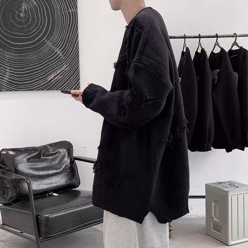 Áo len unisex hoạ tiết rách