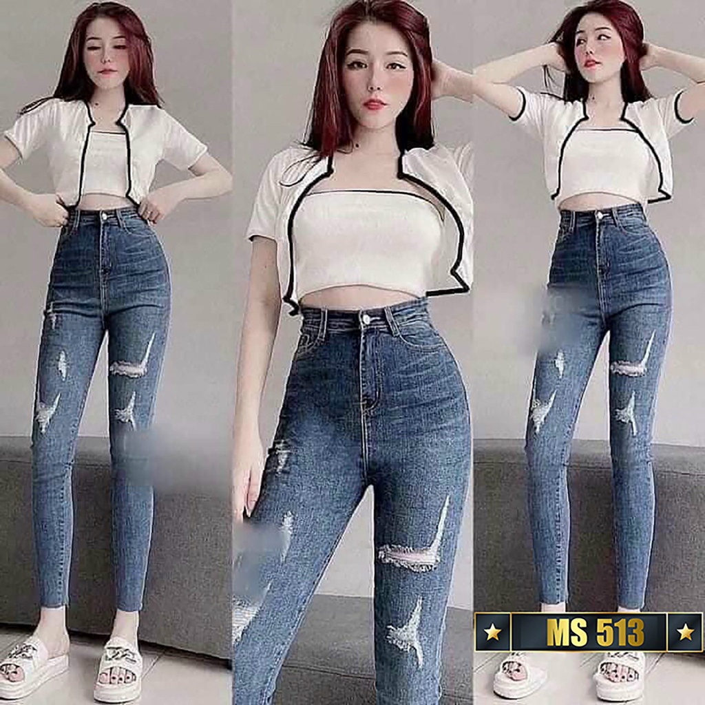 8 MẪU Quần JEAN Nữ Lưng Cao chuần shop VNXK bao đẹp chất lượng ,bó co giãn vải dày mịn( đổi trả nếu không ưng)