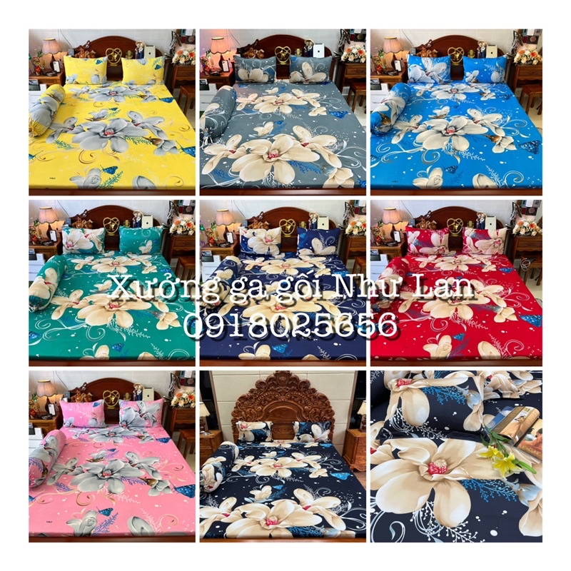 Bộ ga gối thun hàn quốc hoa sứ siêu sang ( nhận may theo yêu cầu)