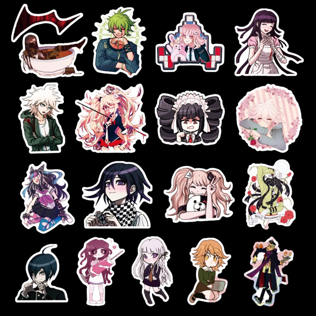Set 50 miếng dán chống nước hình trò chơi anime Dangan Ronpa