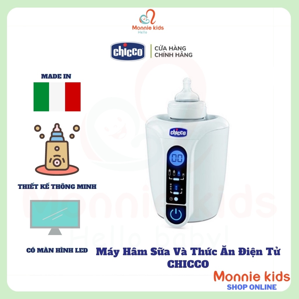 Máy hâm sữa và thức ăn cho bé CHICCO 7390, máy ủ bình sữa thông minh - Monnie Kids