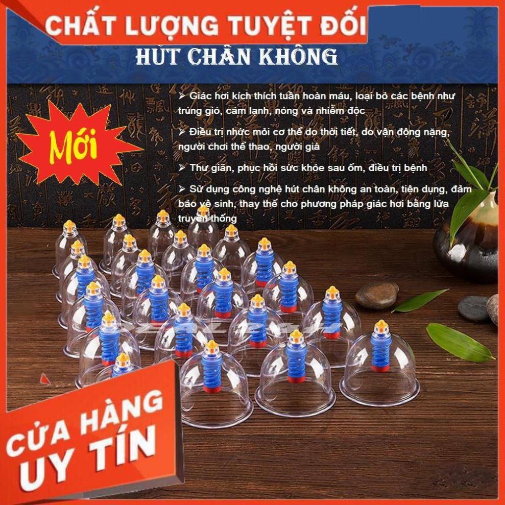 Máy Cạo Gió Giác Hơi, Bộ giác hơi 24 món không dùng lửa NHỰA NGUYÊN SINH, KHÔNG ĐAU RÁT AN TOÀN khi sử dụng