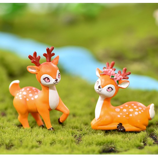 Tiểu cảnh chú hươu sao - Phụ kiện trang trí sen đá, xương rồng terrarium, cây cảnh để bàn, phòng làm việc