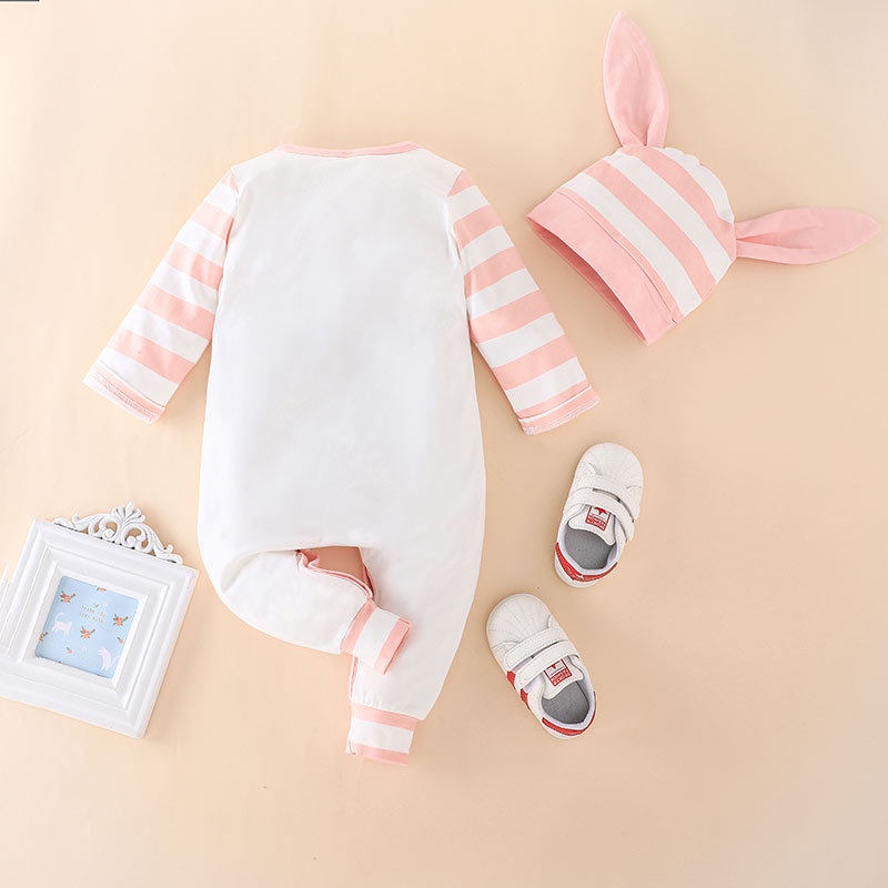 Body bé gái bộ đồ sơ sinh từ 0 đến 24 tháng Thời trang dễ thương có mũ bodysuit liền thân mùa hè dài tay quần áo cho bé trẻ em
