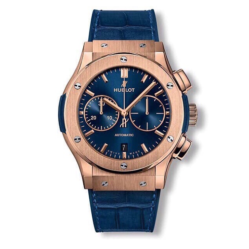 Đồng hồ Nam Hu-blot  6kim chạy pin máy Nhật mặt xanh dây da xanh, vỏ vàng hồng, vỏ trắng size 42mm