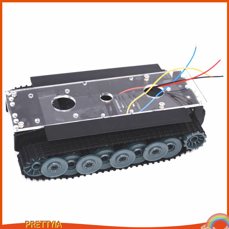 [PRETTYIA]Acrylic 1/32 RC Tank Chassis Kit DIY Education Electronic Robotics Kit