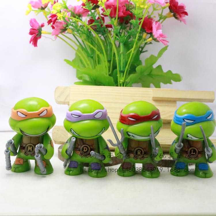 Set 4 Mô Hình Nhân Vật Hoạt Hình Ninja Rùa Trang Trí