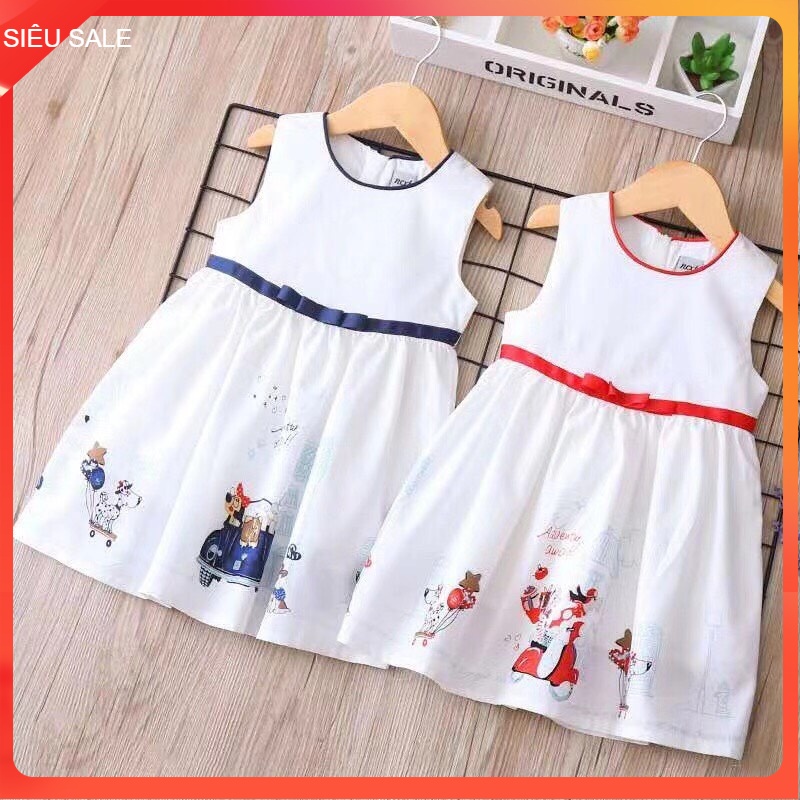 Đầm sát nách bé gái 2-8 tuổi Next in hình, Váy hè cho bé vải thô thoáng mát