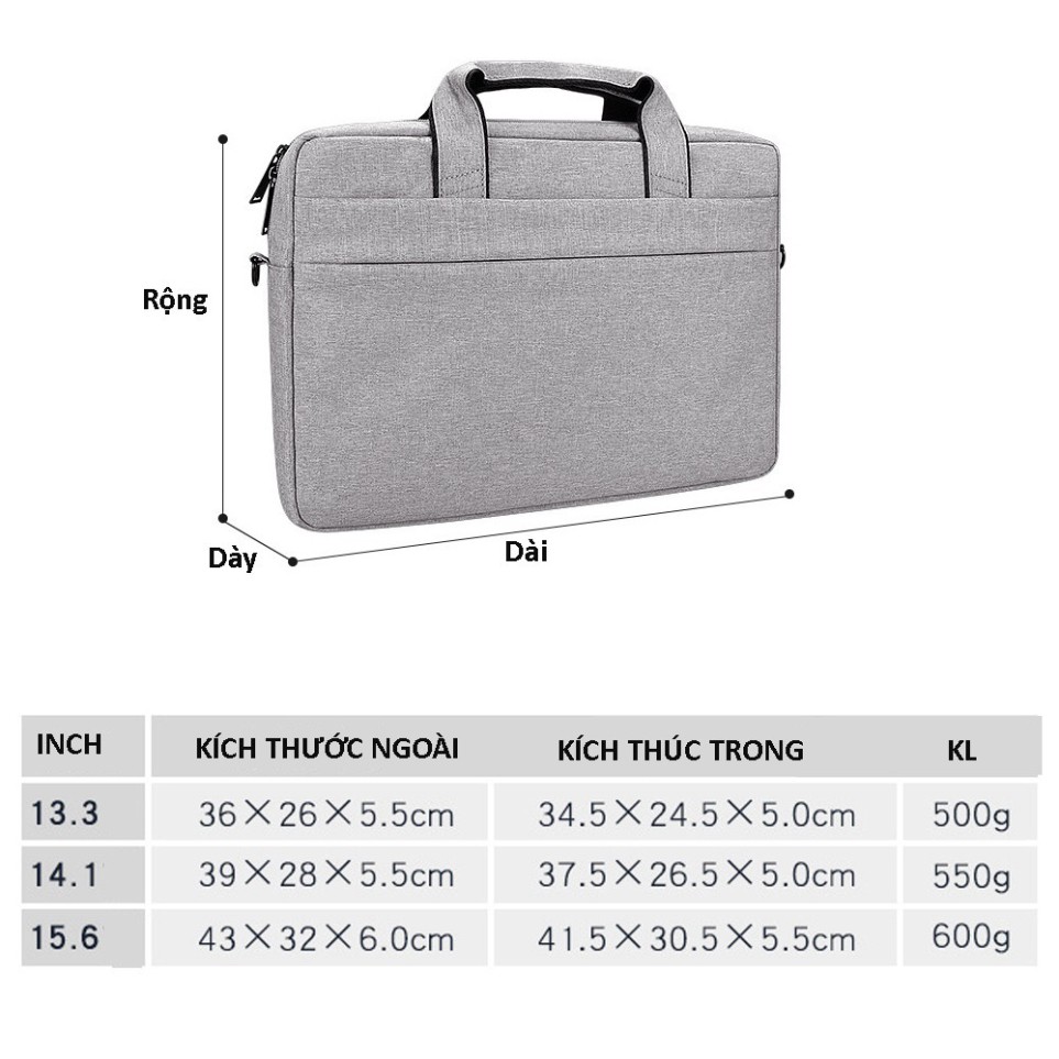 NDA Cặp đựng laptop Laptop, túi chống sốc Macbook nhiều ngăn, chống nước, có tay xách và quai mang 15.6, 14.1,13.3 inch  | BigBuy360 - bigbuy360.vn