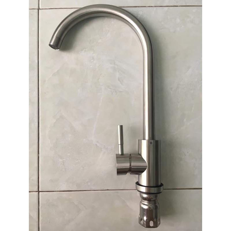 Vòi Rửa Chén Bát Nóng Lạnh INOX 304 V19 và 2 dây nóng lạnh dùng cho 2 hộc chậu