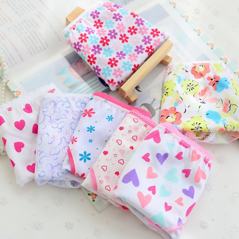 Set 6 quần lót họa tiết hoa dễ thương cho bé gái