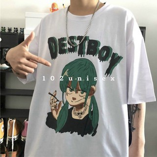 Áo Thun Tay Lỡ Nam Nữ Đều Mặc Được Oversize Hình Cô Gái WANSTOP