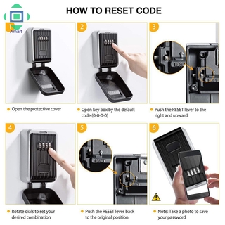 AM Wall Mounted/Padlock 4-Digit Combination Key Lock Storage Safe Security Box Home Office
