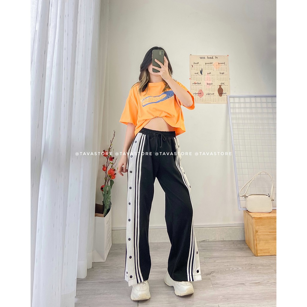 Quần culottes sọc xẻ