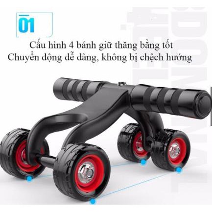 Con Lăn 4 Bánh Tập Bụng , dụng cụ tập thể dục,thể hình, dụng cụ tập cơ bụng, cơ tay tốt nhất L04