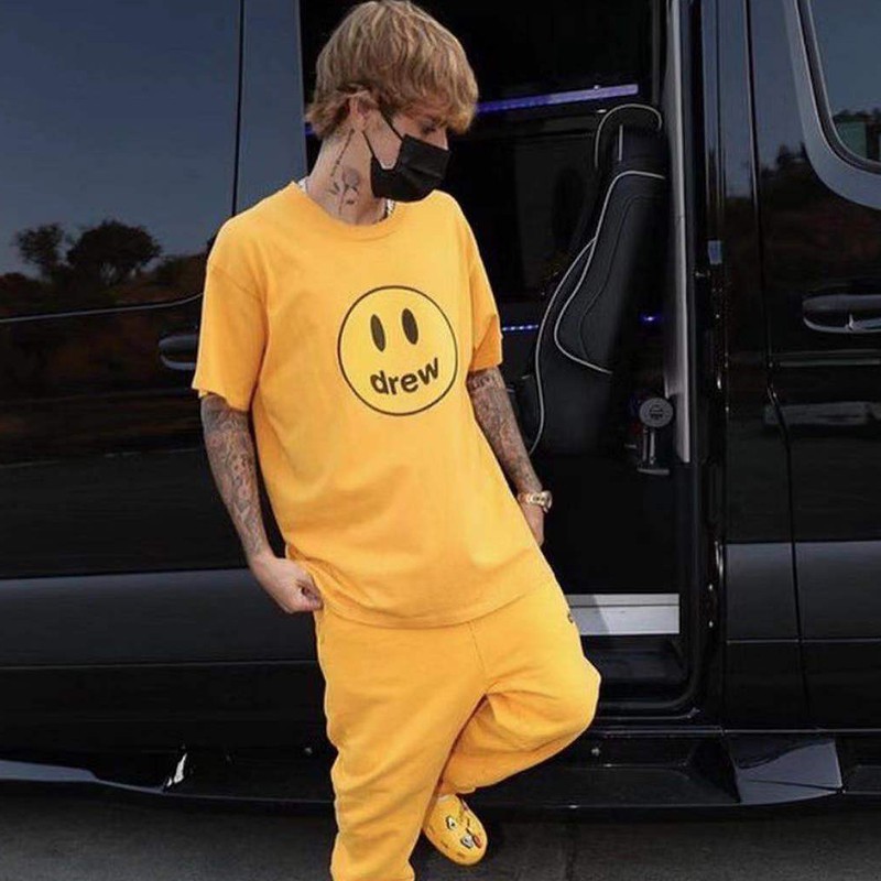 DREW HOUSE Justin Bieber The same smiley print casual loose short-sleeved T-shirt