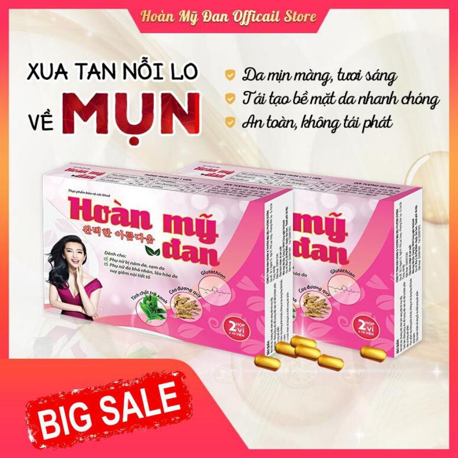 Viên Uống Hỗ Trợ Trị Nám, Mụn, Tàn Nhang Chuyên Sâu Hoàn Mỹ Đan Tặng Máy Rửa Mặt Và Mặt Nạ Dưỡng Da | BigBuy360 - bigbuy360.vn
