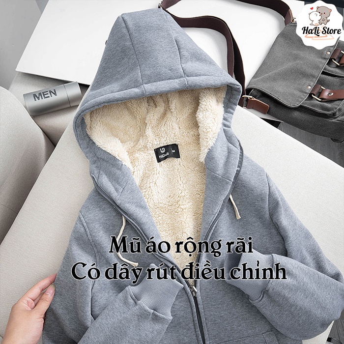 Áo khoác nỉ lót lông, áo hoodie nam nữ cao cấp lót lông