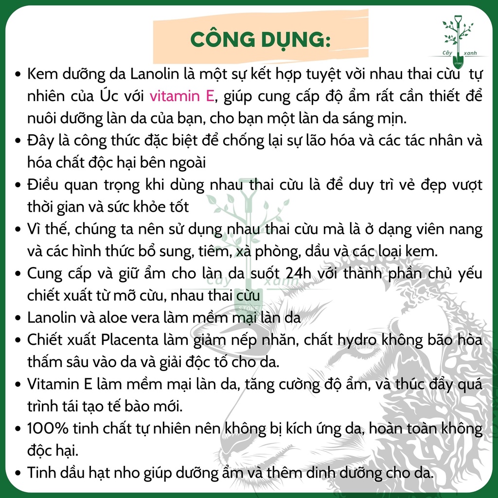 Kem dưỡng trắng da nhau thai cừu Healthy Care Lanolin Cream Của Úc - 100g-Cây xanh store