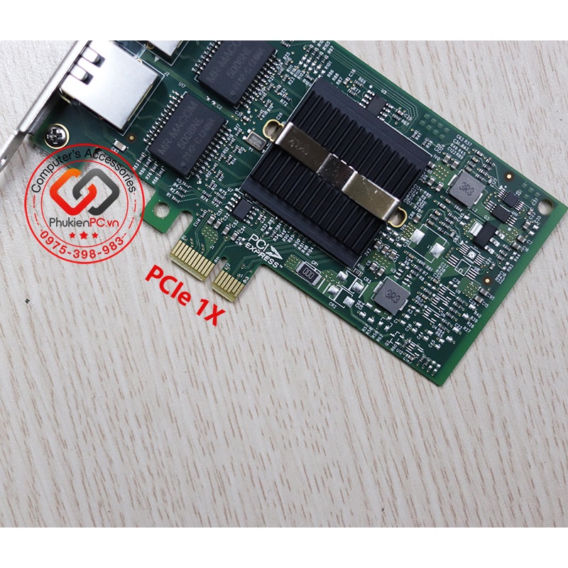 Card mạng LAN PCIE 1x to 2 Port LAN Gigabits 1000Mbps Chipset Intel 82575 cho máy tính PC Server WS Boot rom