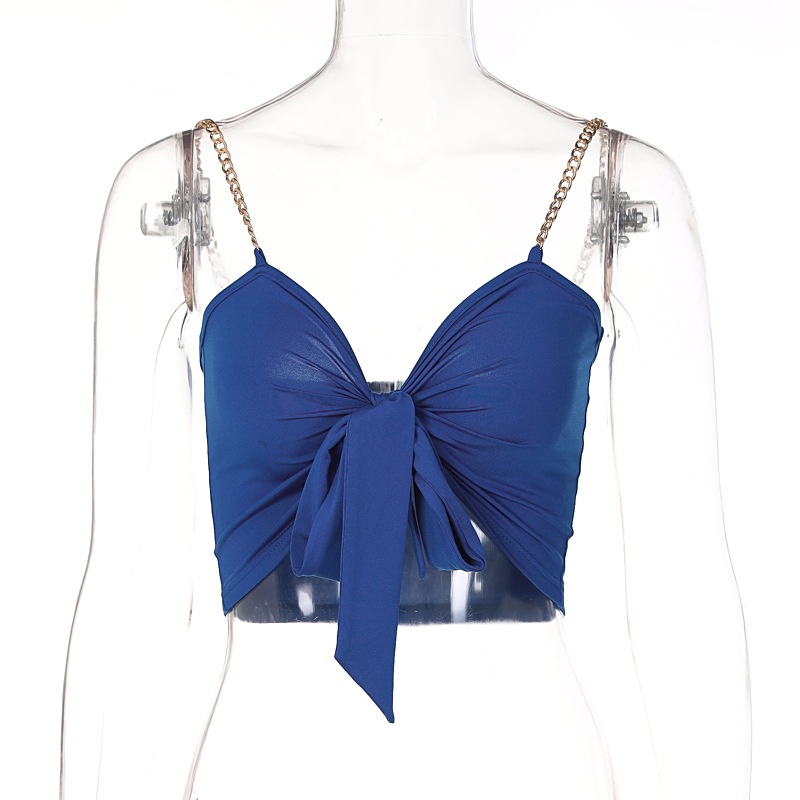 DUNEA Áo Lửng Cổ Chữ V Thắt Nơ Gợi Cảm Cho Nữ