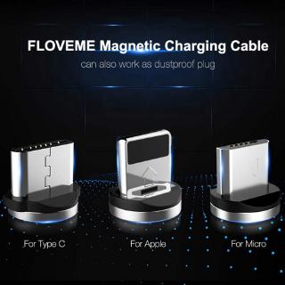 Dây sạc đầu nam châm Micro USB /Type C/Lightning 1M 2A cho iOS/Android